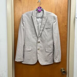 Express Light Tan extra slim cotton linen blend Blazer